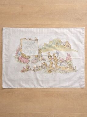 Vintage Cannon Peter Rabbit Pillowcase Birthday Beatrix Potter USA 90’s